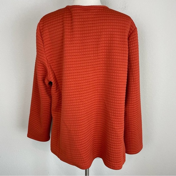 Chico's Rust Quilted Knit Zip jacket 3 - Picture 8 of 8